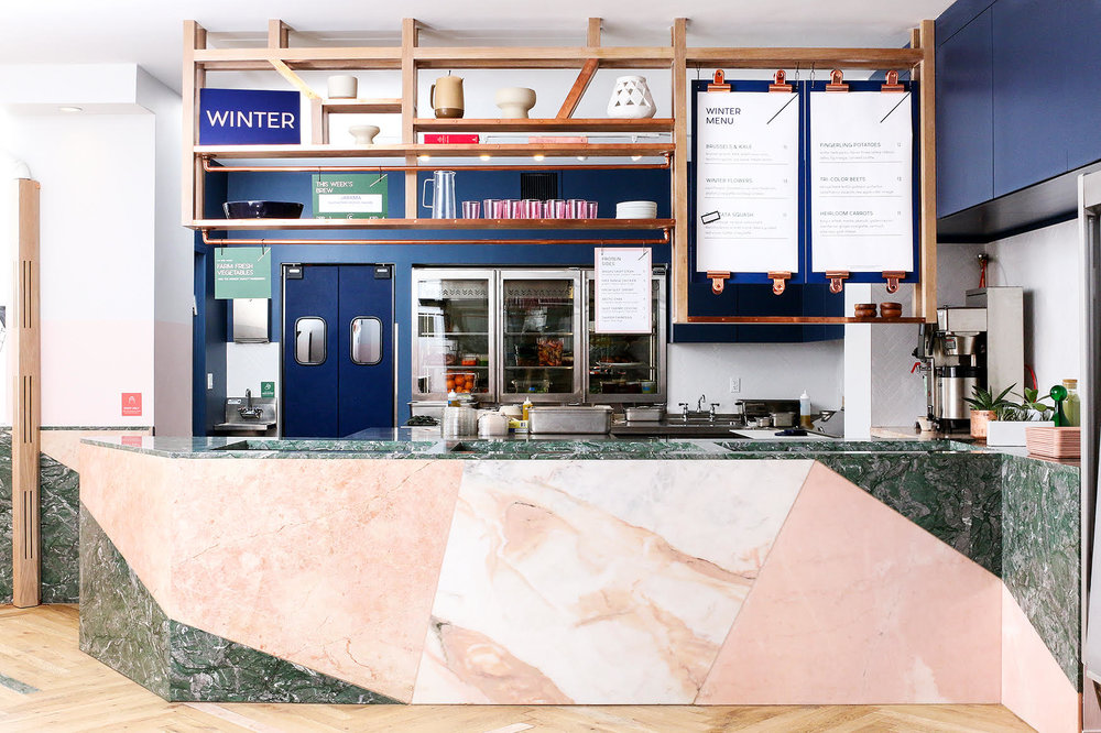 Interior design and branding for Verde, a New York salad cafe, by The MP Shift.