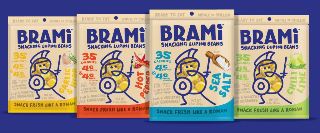 Brami lupini beans protein snack package