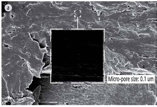 Microscopic picture of gelatin film.