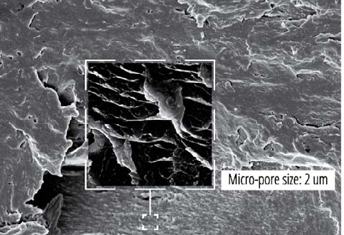 Microscopic film of gelatin film morphing when submerged in water.