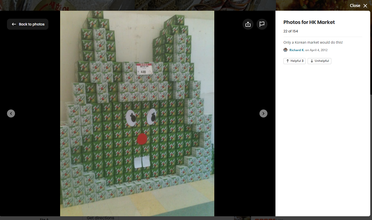 A bunny's face is created out of boxes of 7-up Soda Cans.